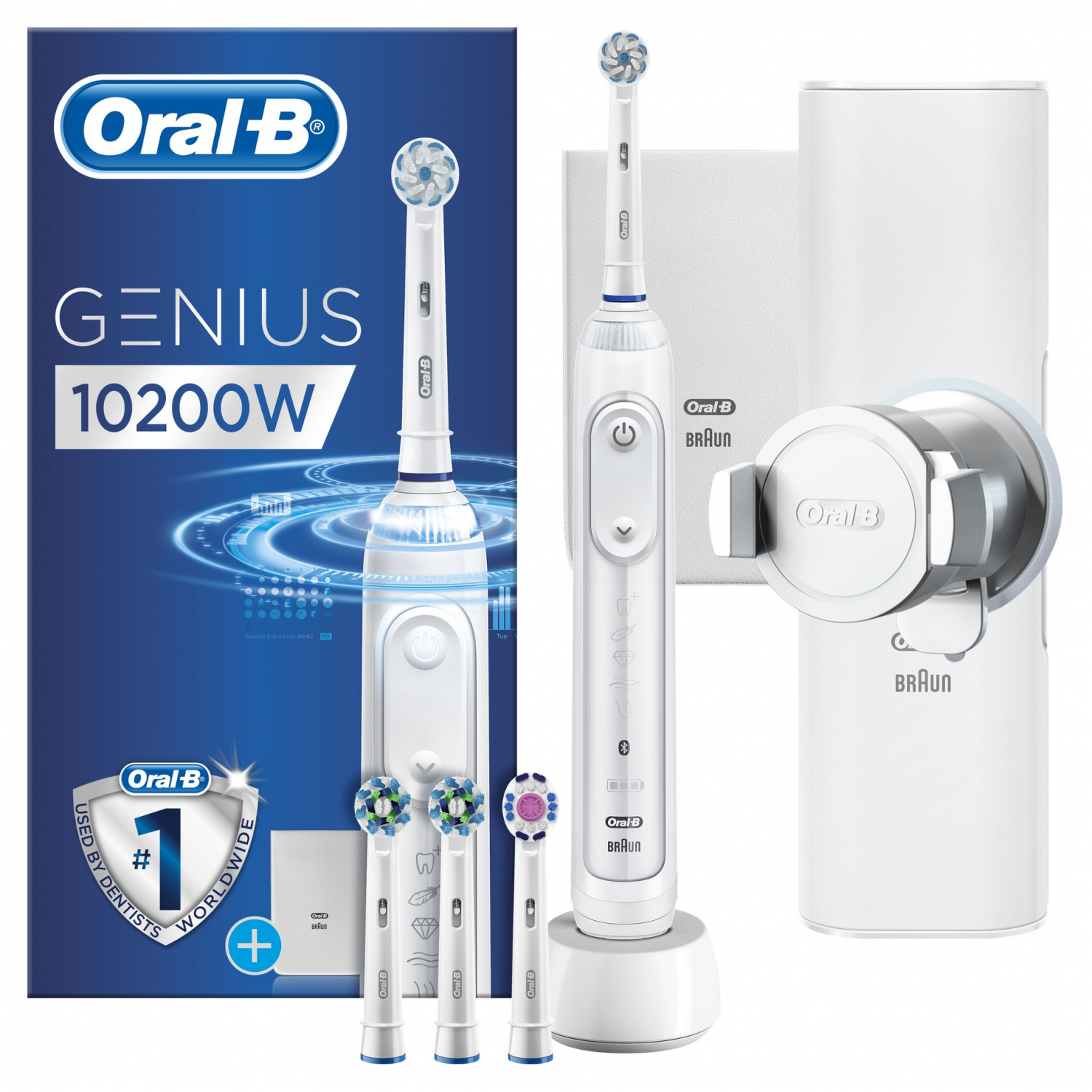 Oral-B Genius 10200 W White Elektrische Zahnbürste - Xenudo