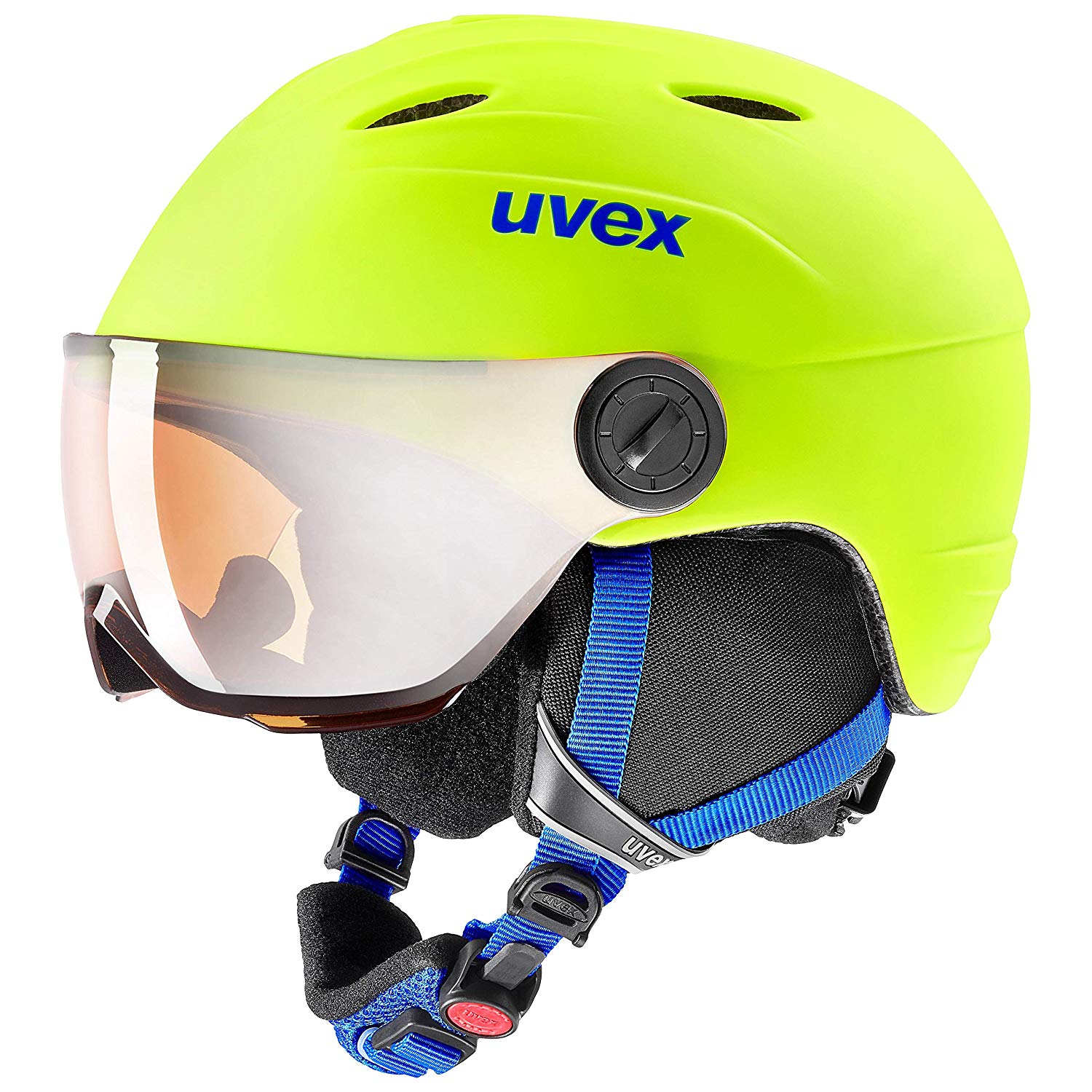 Uvex Jun.vis.pro Neon Yellow Mat Kinder Skihelm 54-56 Cm - Xenudo