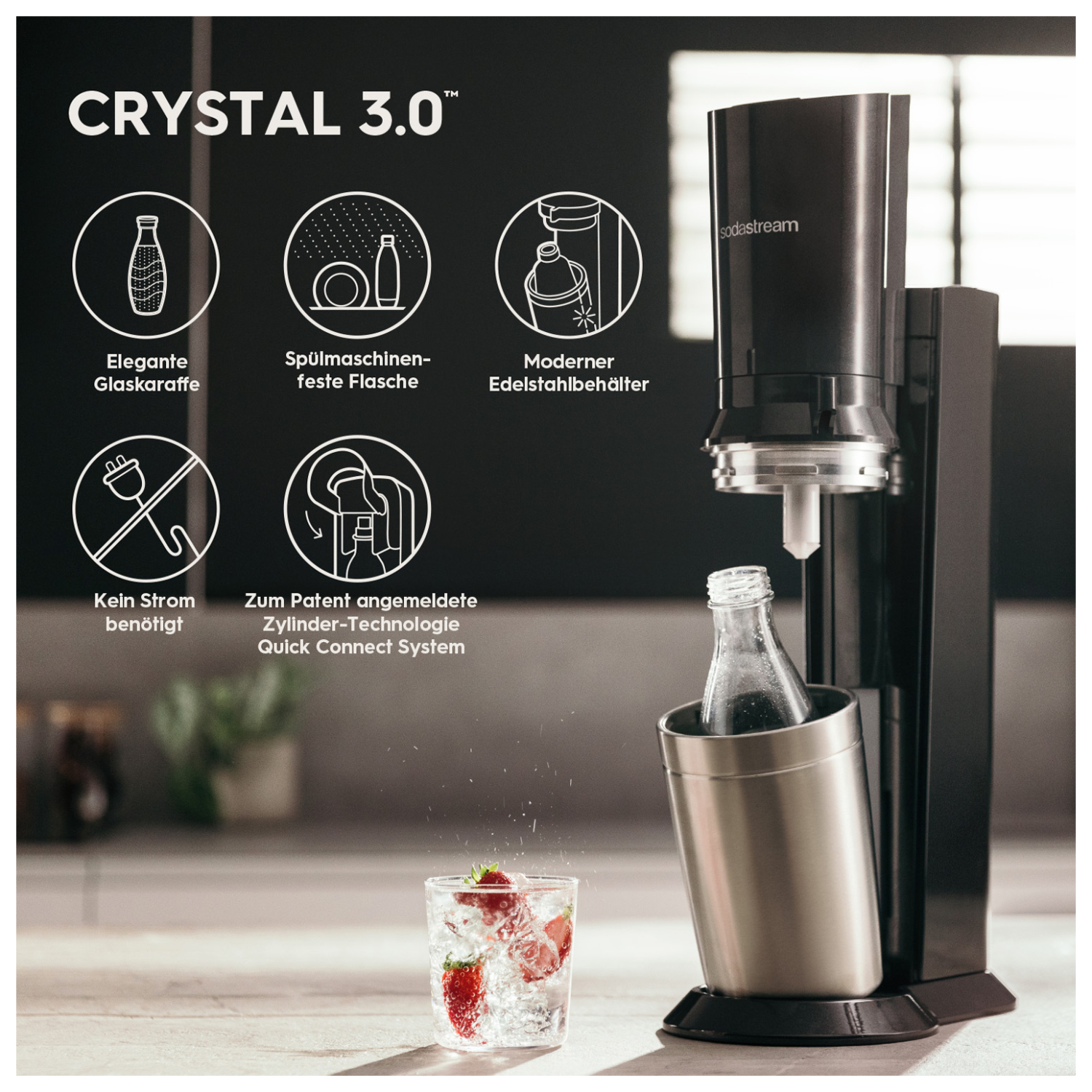 Sodastream Crystal Titan Wassersprudler Mit Qc Co Zylinder Und X