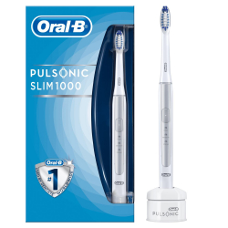 Oral-B Pulsonic Slim 1000 elektrische Schallzahnbürste, mit Timer und Aufsteckbürste, Silber Oral-B Pulsonic Slim 1000 elektrische Schallzahnbürste, mit Timer und Aufsteckbürste, Silber