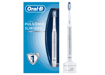 Oral-B Pulsonic Slim 1000 elektrische Schallzahnbürste, mit Timer und Aufsteckbürste, Silber Oral-B Pulsonic Slim 1000 elektrische Schallzahnbürste, mit Timer und Aufsteckbürste, Silber