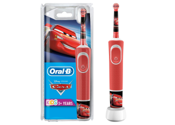 Oral-B Kids Cars Elektrische Zahnbürste mit Disney-Stickern, für Kinder ab 3 Jahren, rot Oral-B Kids Cars Elektrische Zahnbürste mit Disney-Stickern, für Kinder ab 3 Jahren, rot