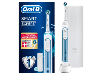 Oral-B Smart Expert Elektrische Zahnbürste mit Bluetooth-Verbindung, SmartRing & Reise-Etui, blau Oral-B Smart Expert Elektrische Zahnbürste mit Bluetooth-Verbindung, SmartRing & Reise-Etui, blau