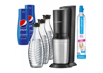 Sodastream CRYSTAL 2.0 Wassersprudler Black +3Karaffen+2 PEPSI Sodastream CRYSTAL 2.0 Wassersprudler Black +3Karaffen+2 PEPSI