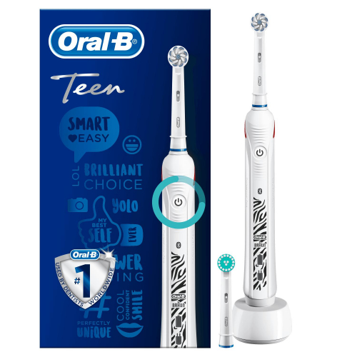 Oral-B Teen Elektrische Zahnbürste, für Teenager ab 12 Jahren, mit visueller Andruckkontrolle, weiß Oral-B Teen Elektrische Zahnbürste, für Teenager ab 12 Jahren, mit visueller Andruckkontrolle, weiß