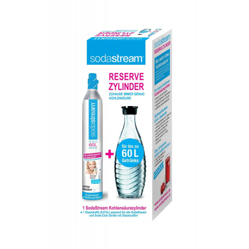 SodaStream Reservezylinder 60 L + 1 Glaskaraffe SodaStream Reservezylinder 60 L + 1 Glaskaraffe