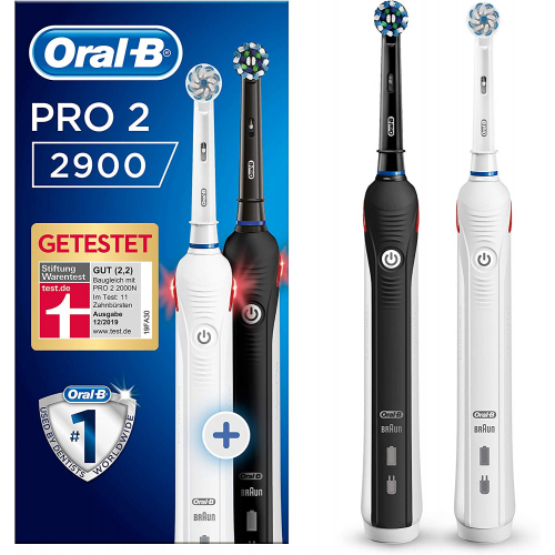 Oral-B Pro 2900 Cross Action incl. 2nd handle black/white Elektrische Zahnbürste Oral-B Pro 2900 Cross Action incl. 2nd handle black/white Elektrische Zahnbürste