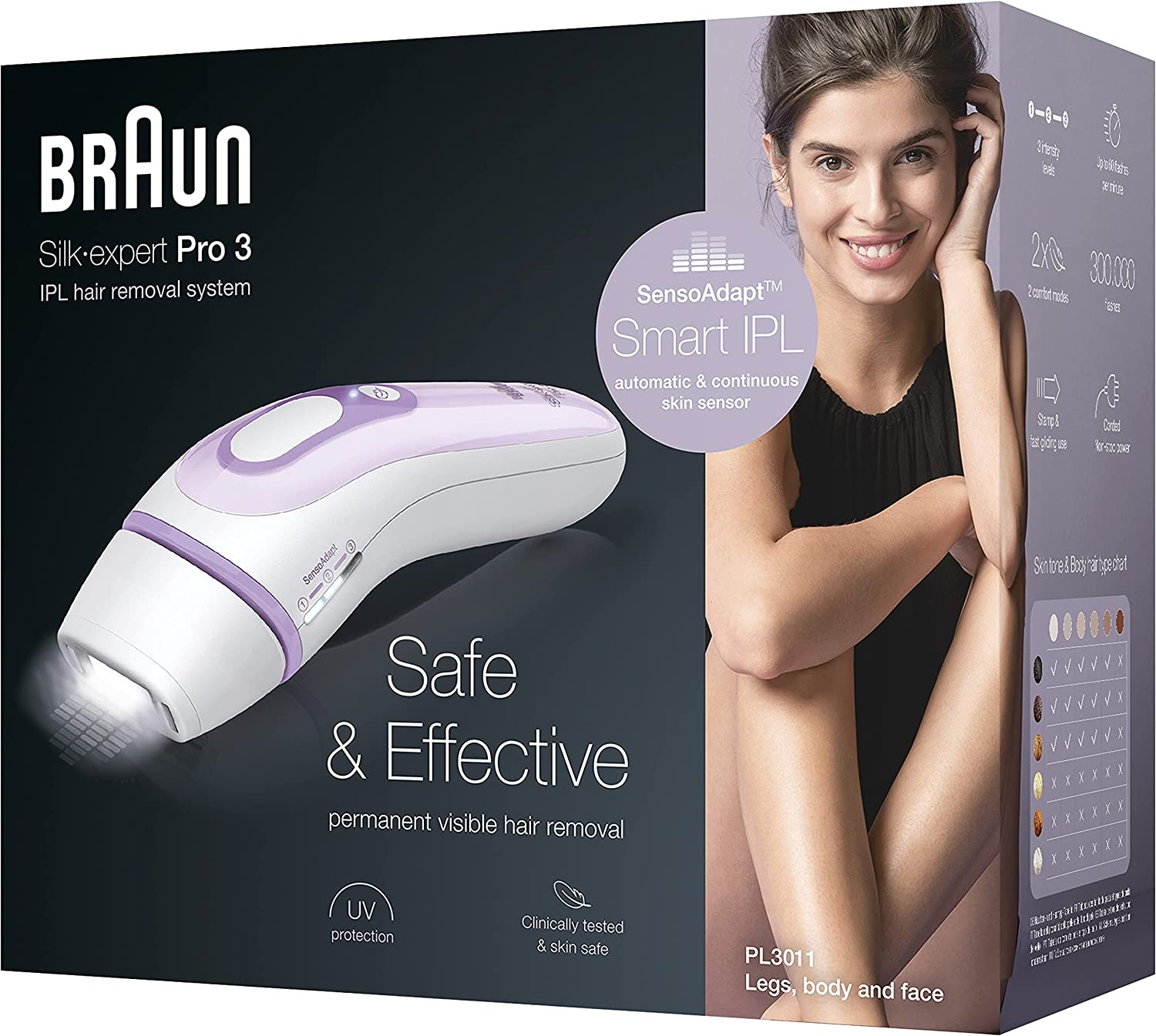 Braun Silk expert Pro 3 PL 3011 IPL Haarentfernungsgerät Xenudo