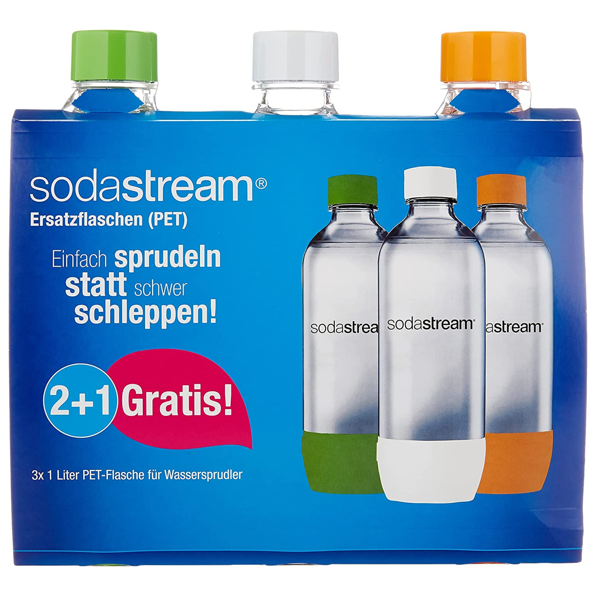 SodaStream PET Flasche 1 ltr. 3er Pack bunt Xenudo