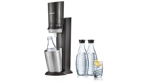 SodaStream Crystal 2.0 black Wassersprudler inkl 2 Glaskaraffen
