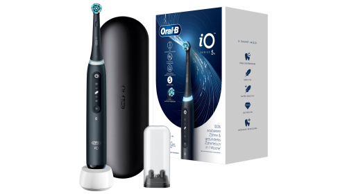 Oral-B iO Series 4, elektrische Zahnbürste mit Magnet-Technologie, 4 Putzmodi, Reiseetui, Matt Black