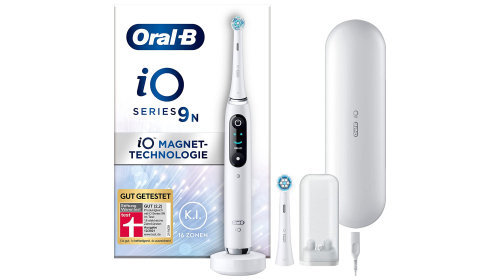 Oral-B iO Series 9N elektrische Zahnbürste White Alabaster mit zwei Aufsteckbürsten