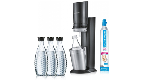 SodaStream Crystal 2.0 Plus inkl. 3 Glaskaraffen 0,6l und CO2-Zylinder
