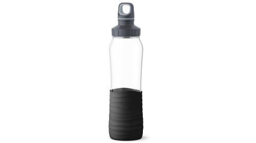 EMSA Drink2Go Trinkflasche aus Glas 0,7l schwarz N3100100