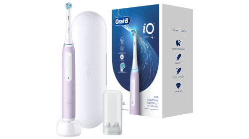 Oral-B iO Series 4, elektrische Zahnbürste mit Magnet-Technologie, 4 Putzmodi, Reiseetui, Lavender
