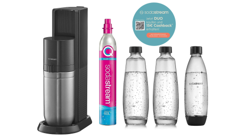SodaStream DUO Wassersprudler Vorteils-Pack Titan mit 3 Flaschen