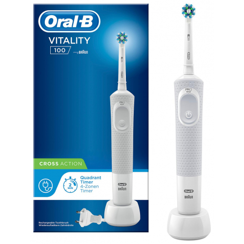 Oral-B Vitality 100 Cross Action Elektrische Zahnbürste, weiß
