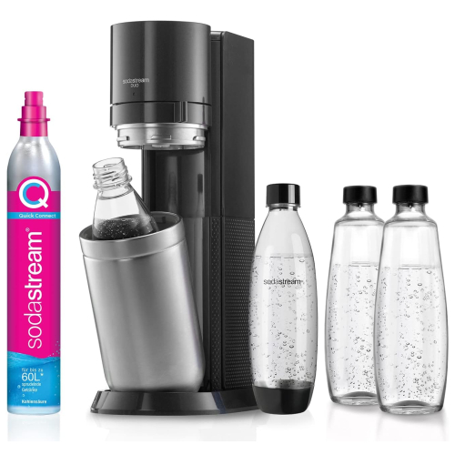 SodaStream DUO Wassersprudler Vorteils-Pack, Titan mit 4 Flaschen
