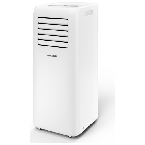 Sharp tragbare Klimaanlage UL-C09EA-W für Räume von 12 bis 18m² (Luftentfeuchter-Funktion, BTU 9.000, inkl. Fernbedienung), Weiß