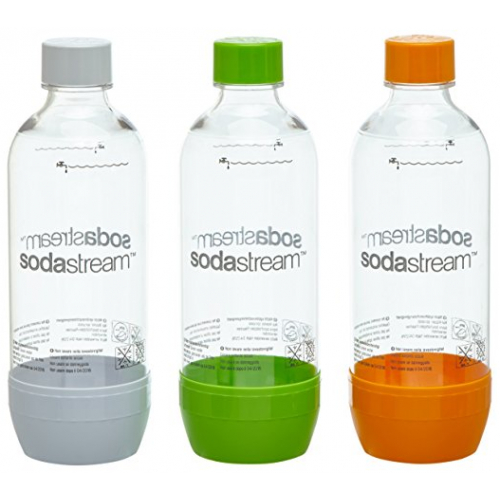 SodaStream PET Flaschen SET 1L 2+1 Orange, Weiß, Grün