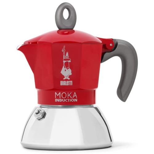 Bialetti New Moka Induction RED Espressokocher für 4 Tassen