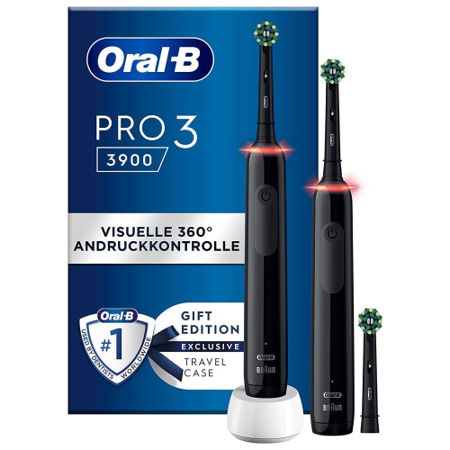 Oral-B Pro 3 3900N Black/Black elektrische Zahnbürste mit 2. Handstück