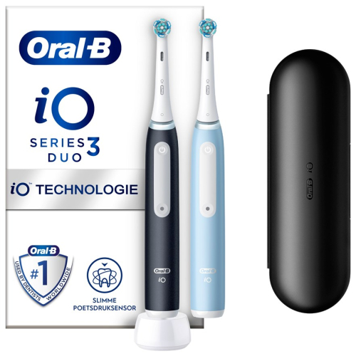 Oral-B iO Series 3n Elektrische Zahnbürste black/Ice blue, 2 Handteile