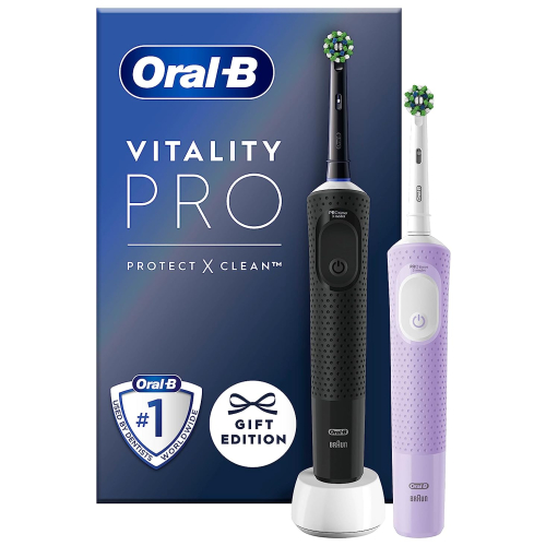 Oral-B Vitality Pro D103 Duo Black/Lilac Violet Elektrische Zahnbürste ...