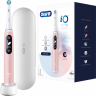 Oral-B iO Series 6 Sensitive Edition elektrische Zahnbürste mit Magnet-Technologie & sanften Mikrovibrationen, 5 Putzprogramme & Display, Reiseetui, Pink/Sand